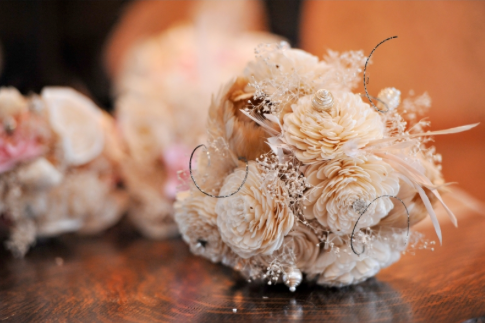 shabby chic bouquet sola dried paper flowers