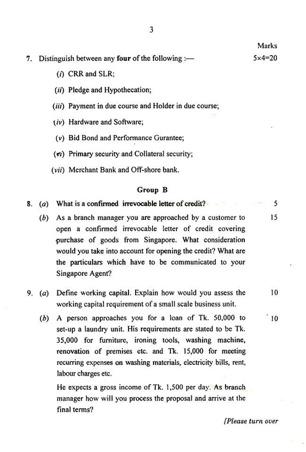 Laws and Practice of Banking Question 20112018 Banking Diploma Education