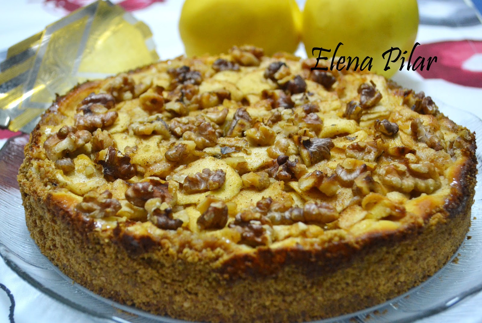 mi recetario por elena pilar tarta de queso con manzana nueces y