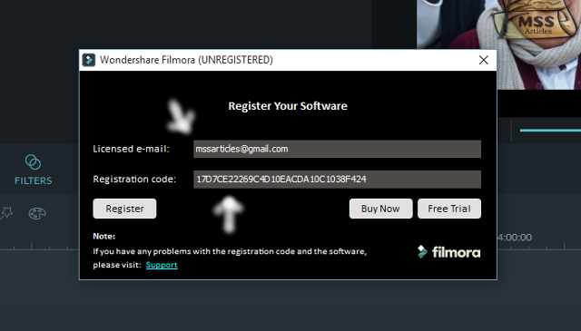 Wondershare Filmora Free Registration Code