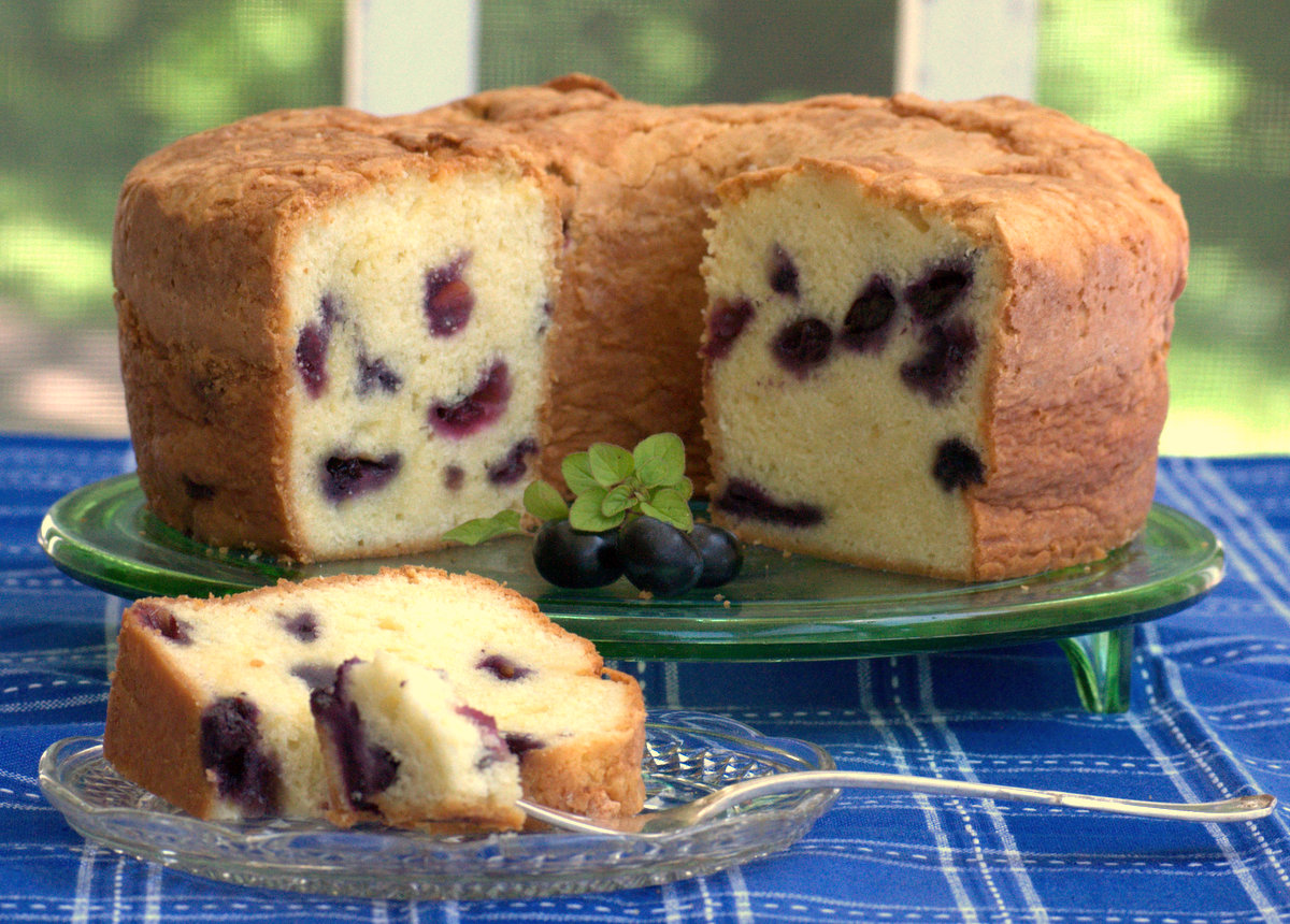 Scrambled Henfruit Fresh Blueberry Sour Cream Pound Cake