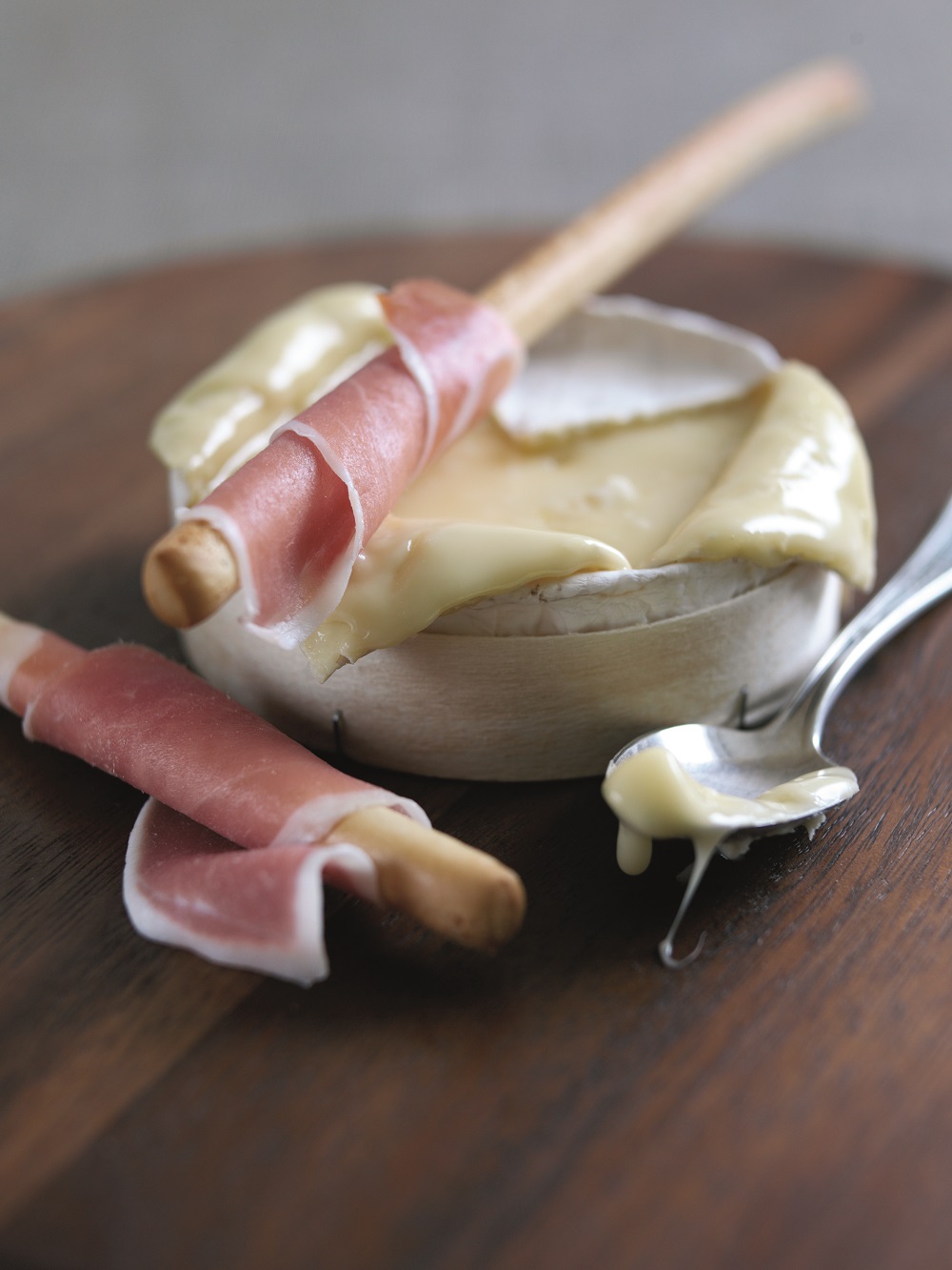 Camembert Fondue With Parma Ham-Wrapped Grissini Dippers