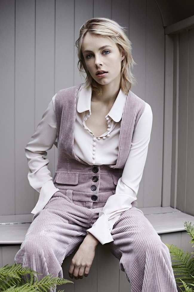 Chloé 2015 AW Smoked Pink Corduroy Overalls Editorials