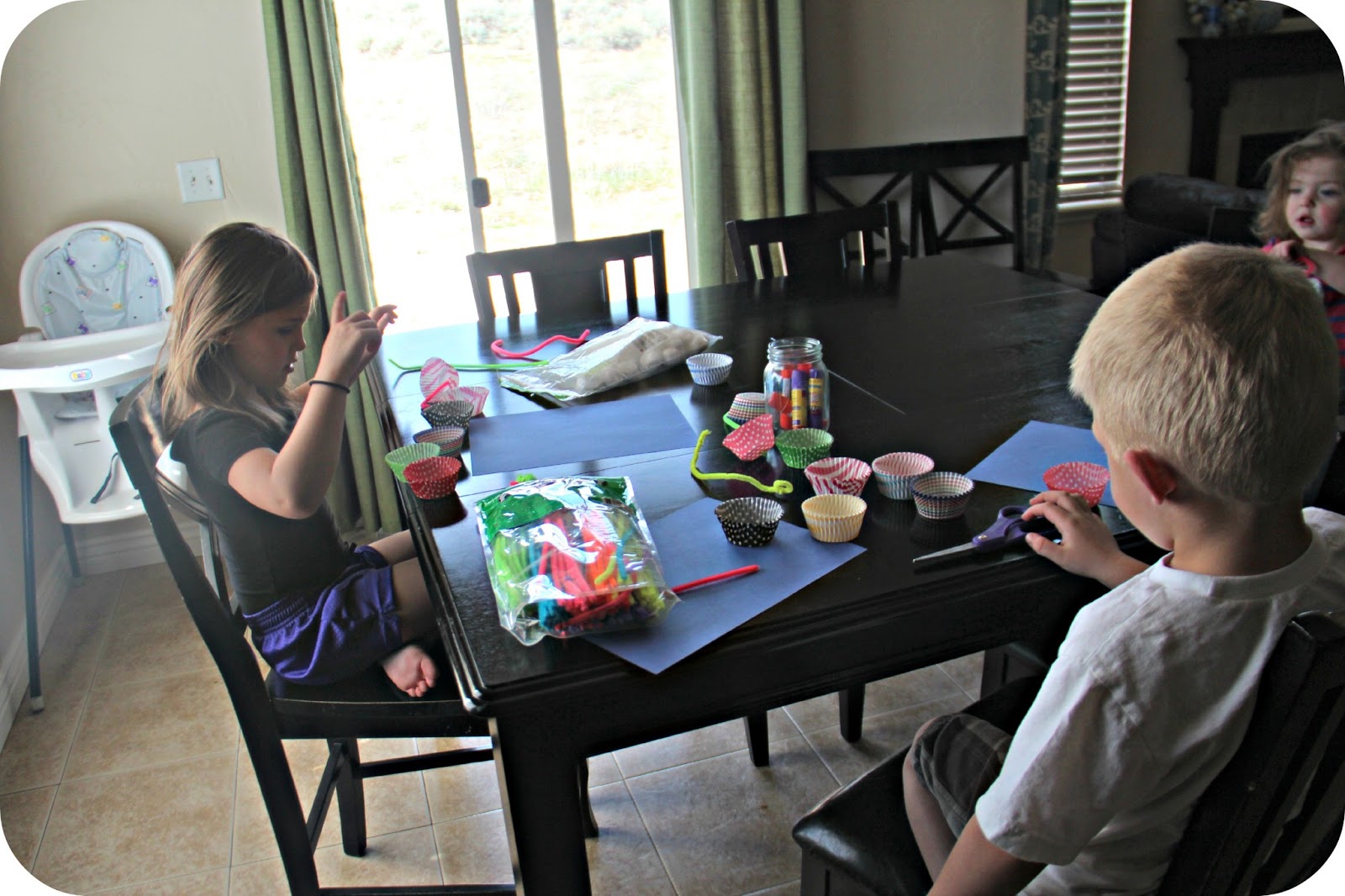 Blue Skies Ahead Cupcake Liner Umbrella Craft...and Healthy "Mud Dip
