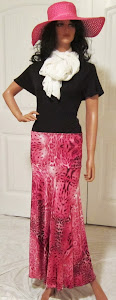 Ladies Abstract PINK Animal Print Stretch Knit Jersey Skirt for Missionary, Travel, or Leisure Wear