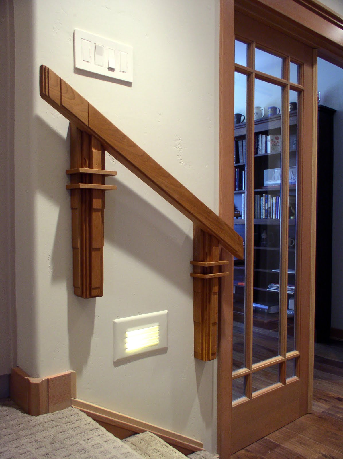 Stair Handrail in Shaped Cherry