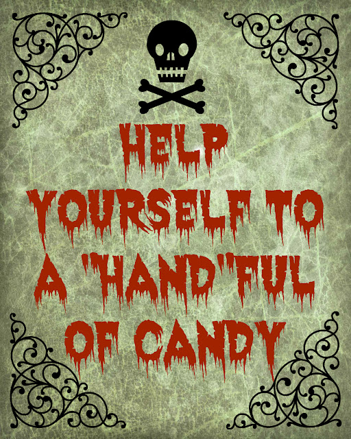 East Coast Mommy HAND ful Of Candy Halloween Treats With Free Printable Sign