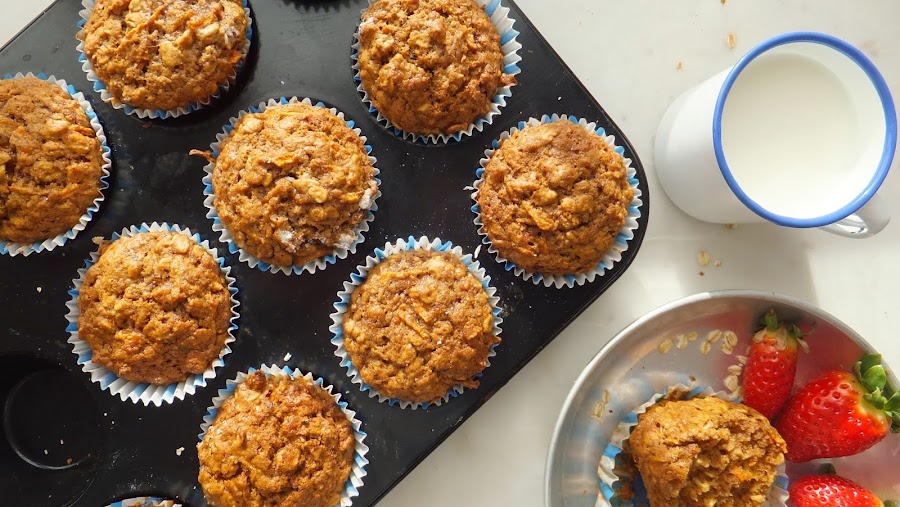 Reto recetas sanas muffins integrales de avena para el desayuno Cocina