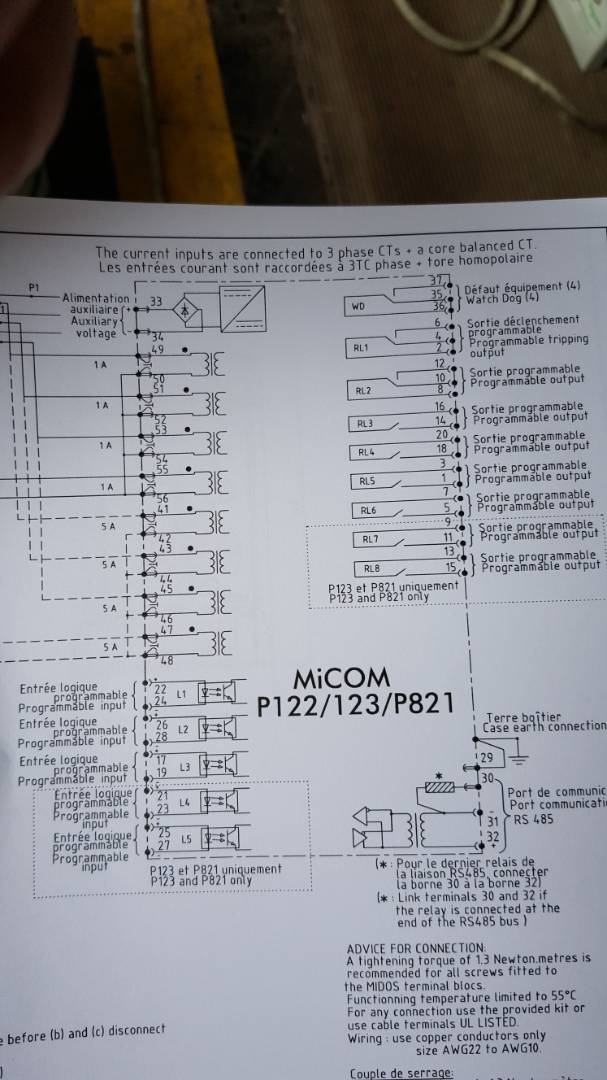 Micom P123 Wiring Diagram