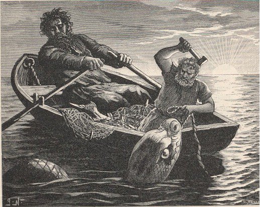 Image of Thor fishing for Jormungand