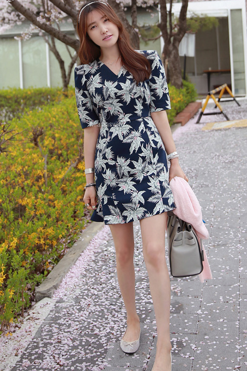 [Miamasvin] Floral V-Neck Dress | KSTYLICK - Latest Korean Fashion | K ...