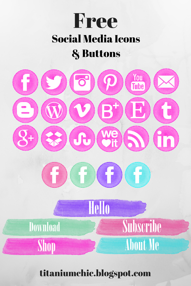 Free Social Media Icons + Buttons | Titanium Chic