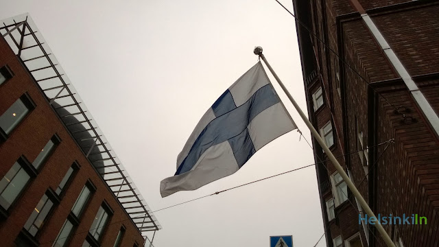 the Finnish flag
