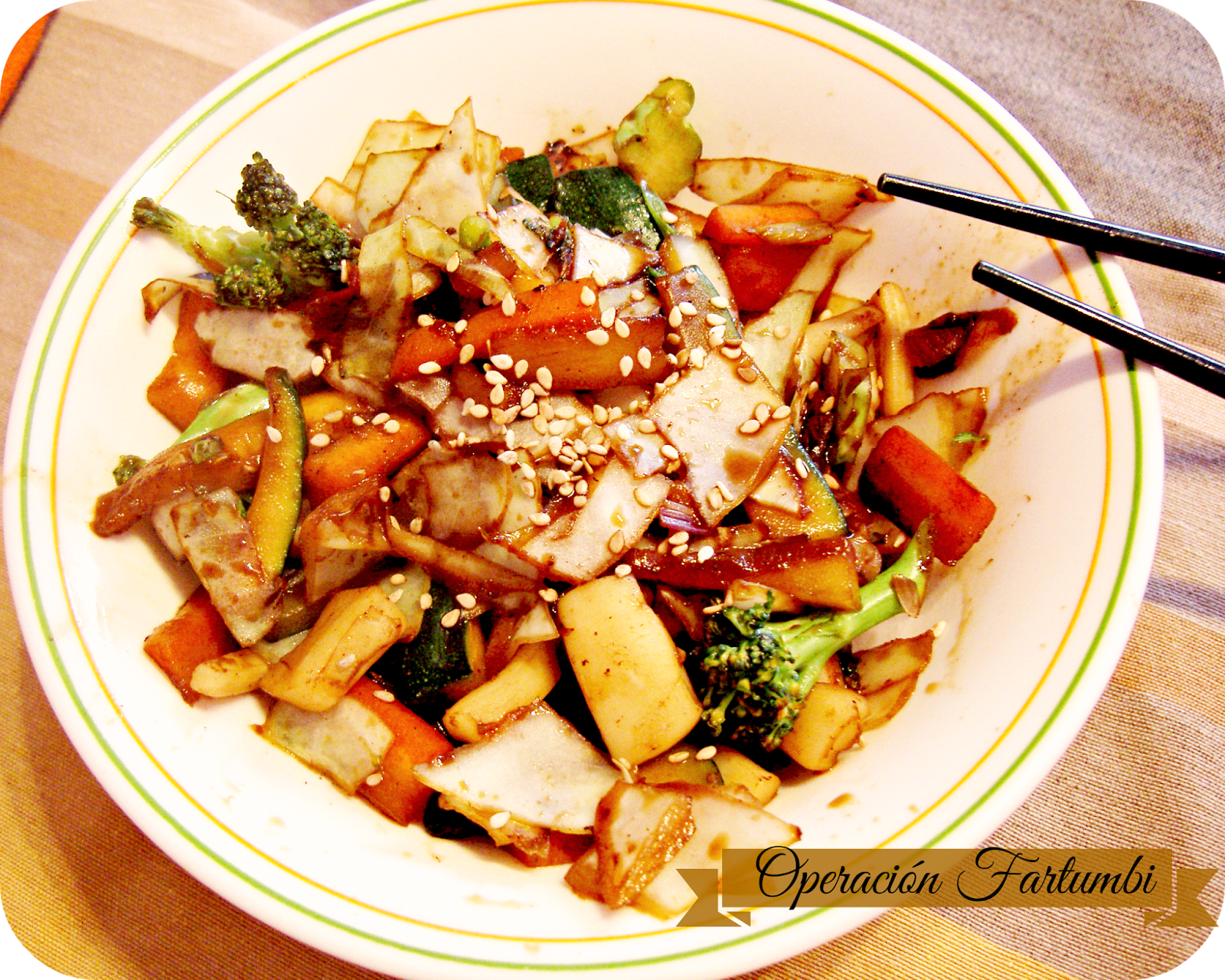 Operación Fartumbi: Wok de sepia con verduras y salsa Teriyaki