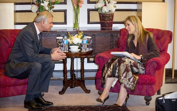 Queen Maxima of The Netherlands during an meeting with the UNDP and international partner organizations at the Serena hotel in Islamabad, Pakistan