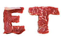 Et parçalarıyla yazılmış et sözcüğü