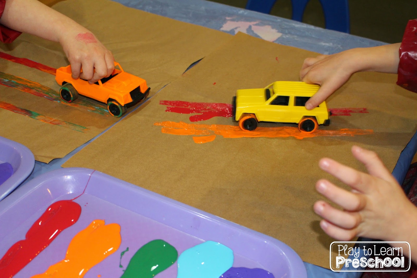 Play to Learn Preschool: Painting with Cars