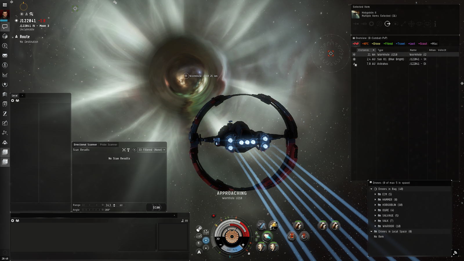 = Barkkor in EVE Online = Wurmloch verlassen