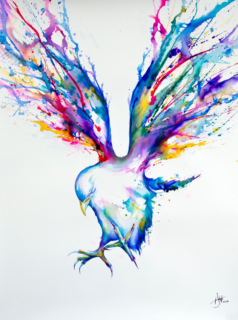 01-Seagull-Marc-Allante-Wild-Animal-Paintings-with-a-Splash-of-Color-www-designstack-co