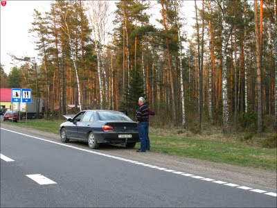 Пробка на трассе М1 Минск-Брест, между Колосово и развязкой на узду