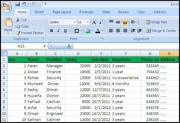 Employee Salary Details Format In Excel