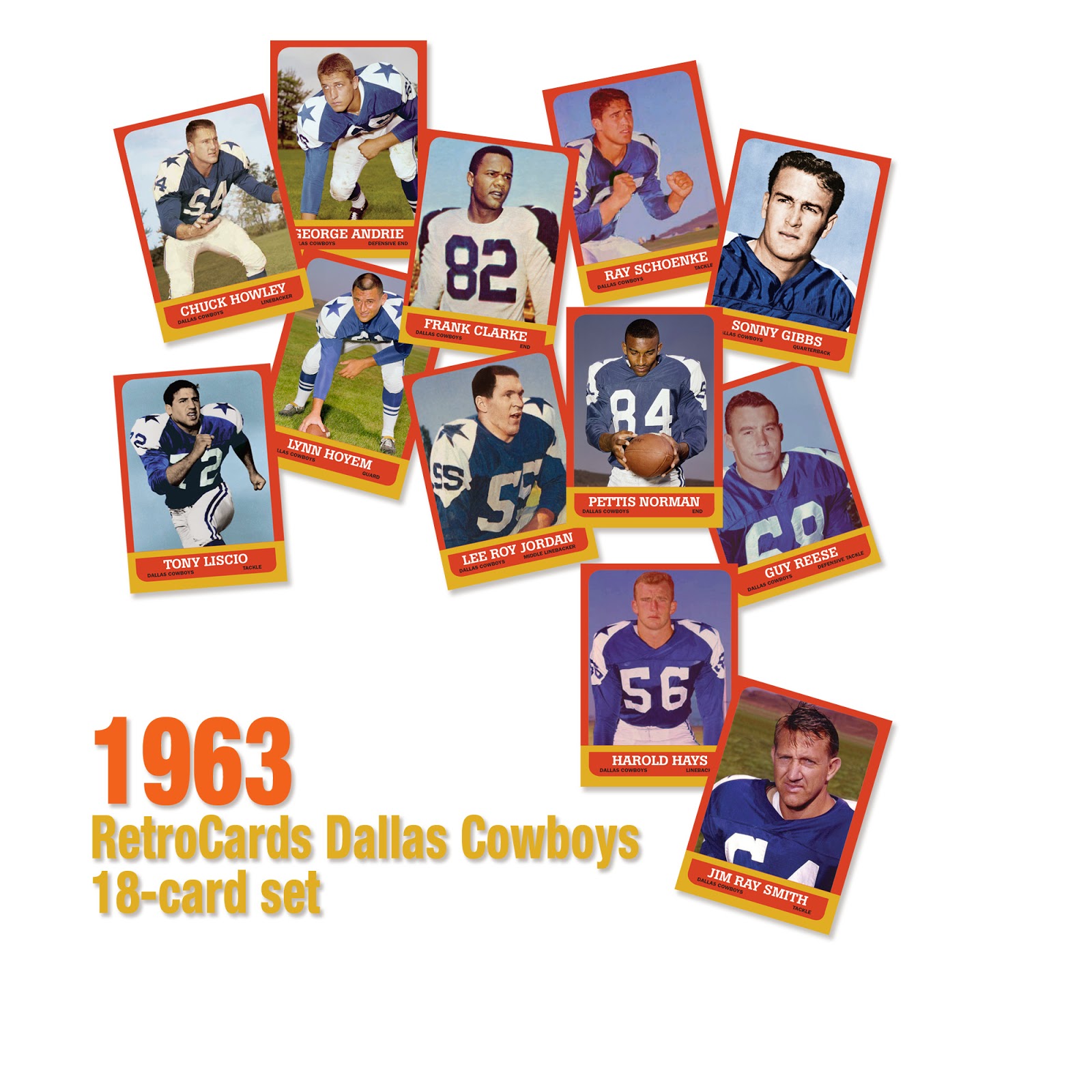 Custom Sports Cards by RetroCards: Kennedy Assassination Impacted Cowboys  in 1963