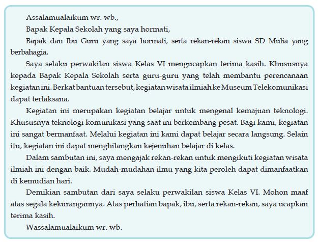 Contoh Kata Sambutan Yang Baik Dunia Belajar