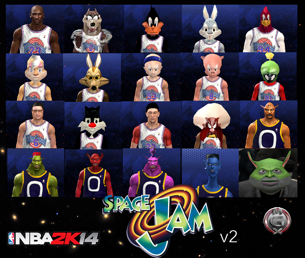 NBA 2k14 Space Jam Mod : Tune Squad vs MonStars.