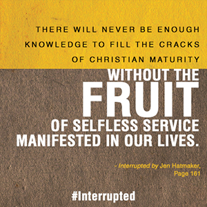never enough knowledge without fruit of selfless service // #interrupted by Jen Hatmaker