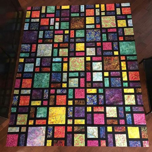 Batik's Stained Glass Quilt Free Pattern designed by Rose of Ludlow Quilt and Sew