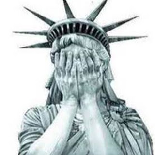 Lady Liberty weeping