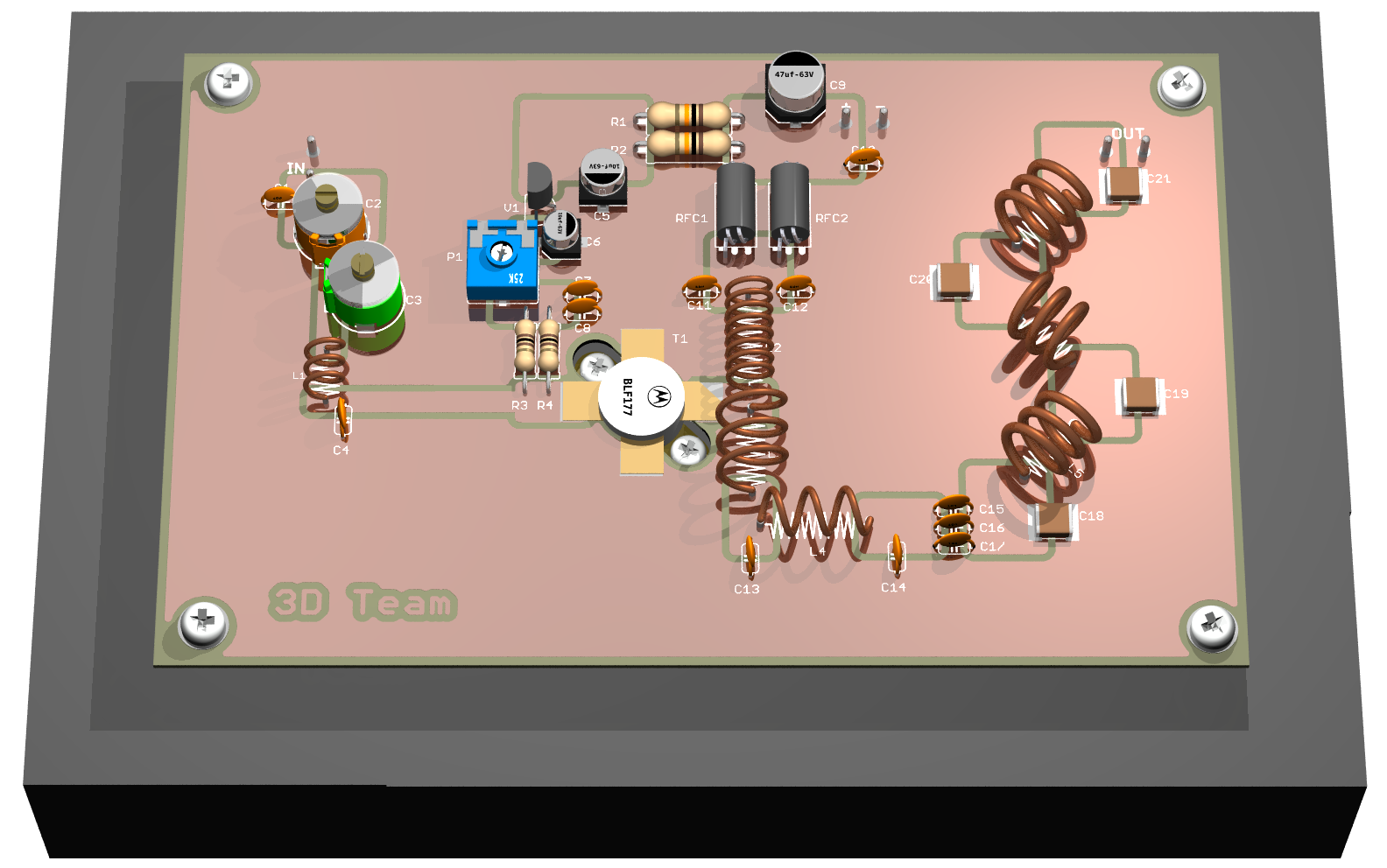 Eagle3D Team-vag704: BLF177 150W 88-108MHz Amplifier