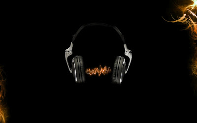 Orange headphones music wallpapers