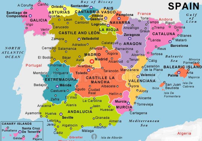 España Mapa Imprimible Con Las Provincias Y Capitales España Mapa Por