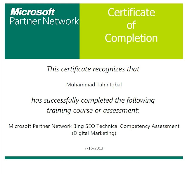 Microsoft Partner Network Bing SEO Technical Competency Assessment (Digital Marketing)