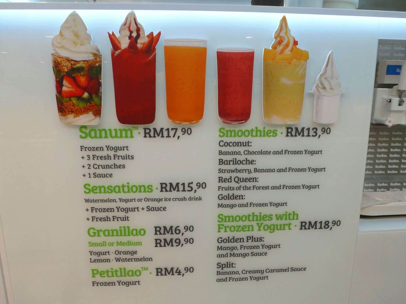 Malaysia llaollao menu Welcome