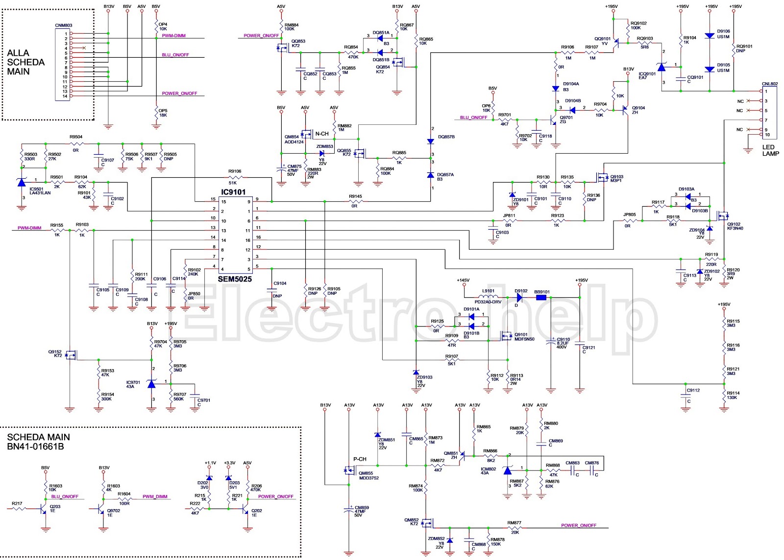 Electro help: SAMSUNG BN 44-00421A POWER SUPPLY CIRCUIT DIAGRAM - TV