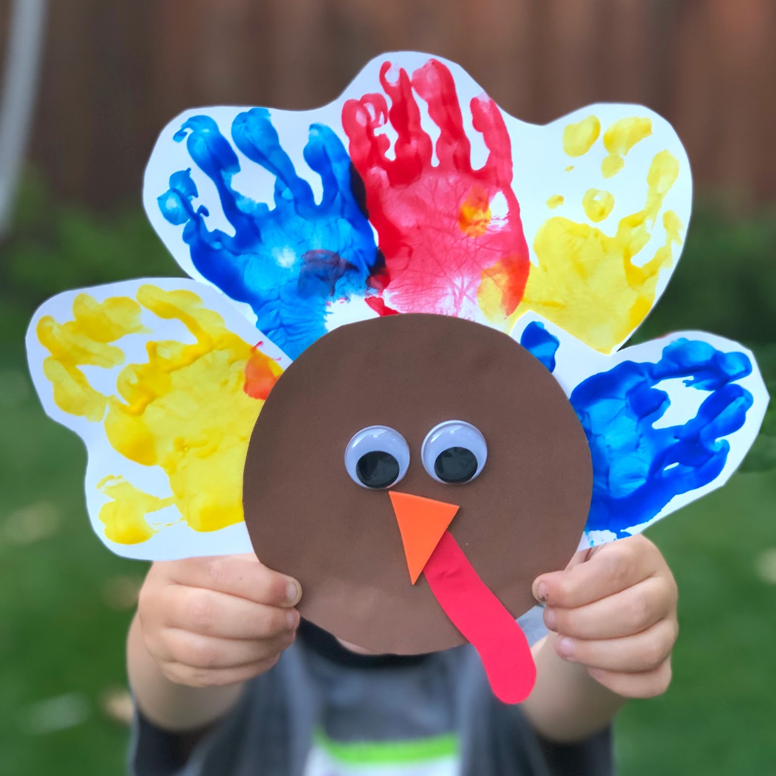 Toddler Approved!: Easy Handprint Turkey Craft for Toddlers - Thanksgiving Art And Craft Ideas For Toddlers