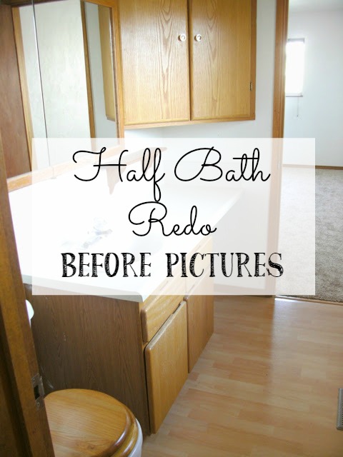 Dated half bathroom before pictures