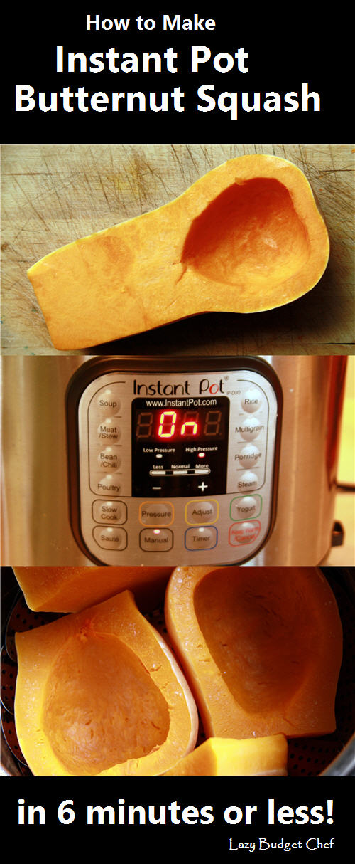 Lazy Budget Chef How to Cook a Butternut Squash in an Instant Pot in Six Minutes or Less!