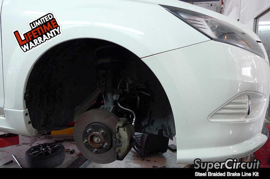 SUPERCIRCUIT Steel Braided Brake Lines Ford Focus ST Steel Braided