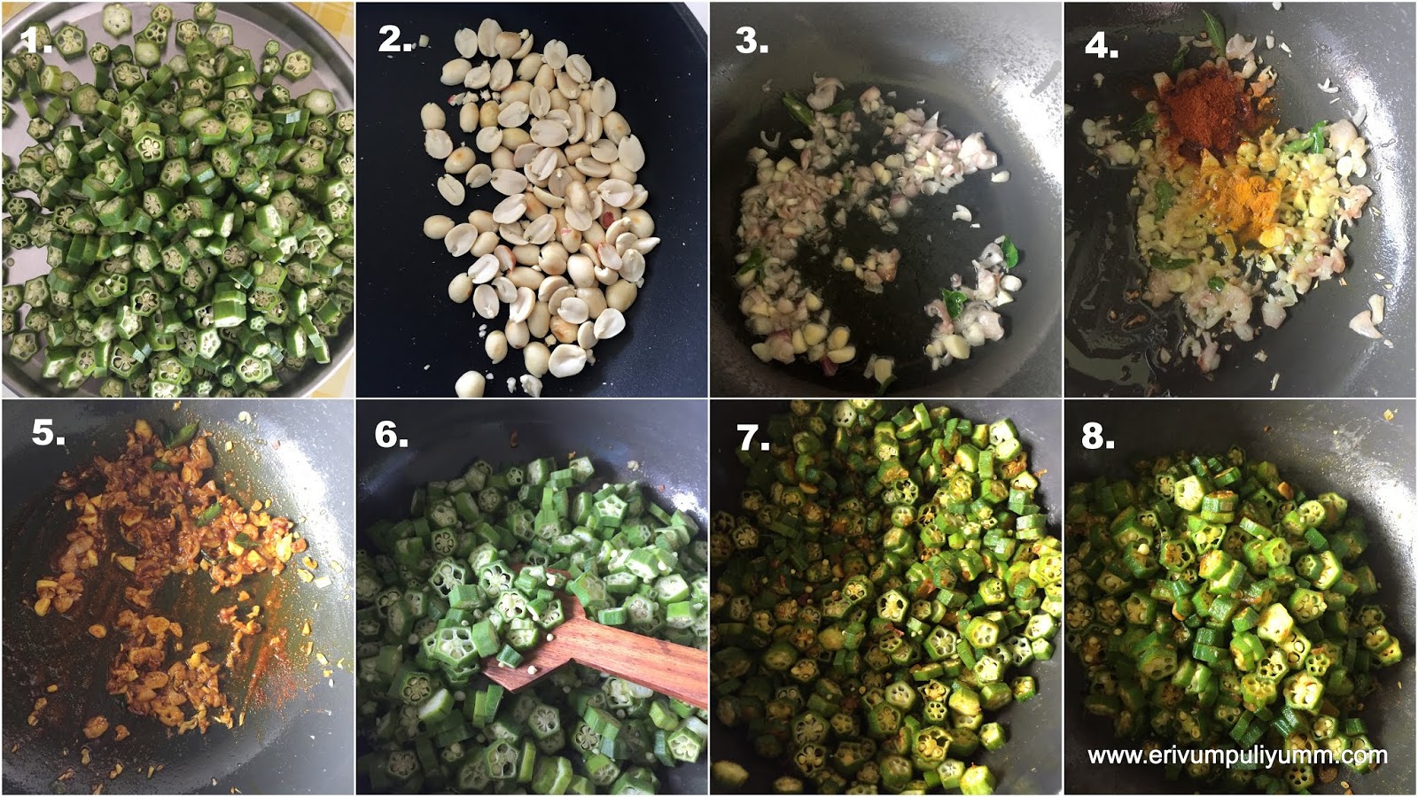 Erivum Puliyum Vendakka Thoran Kerala Style Okra Stir Fry (Step by