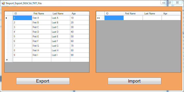 import and export txt file text to datagridview using c#