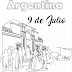 dibujos 9 de Julio, Independencia argentina para colorear