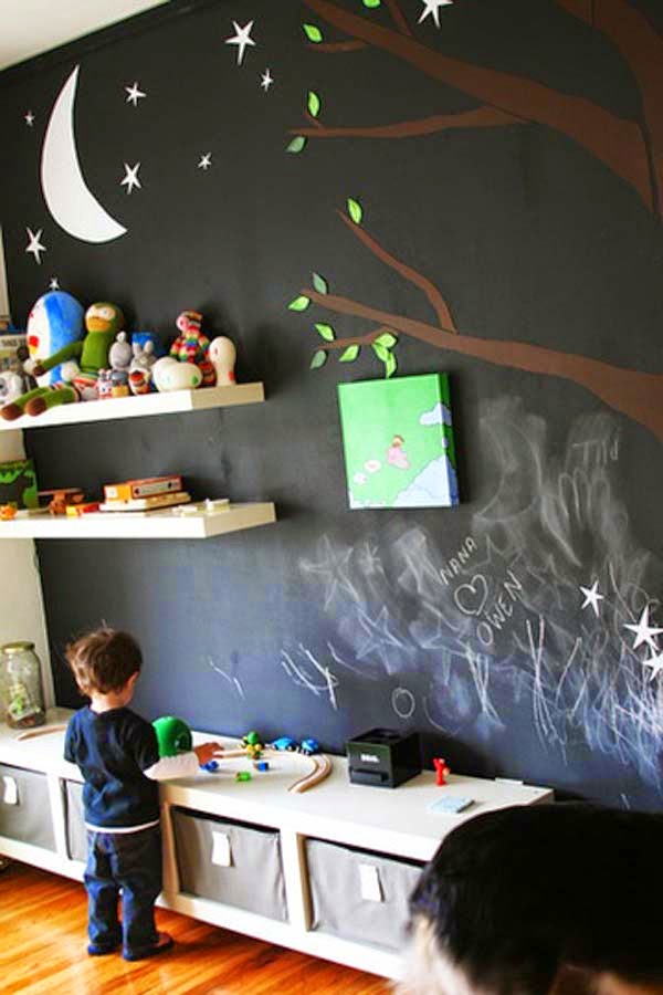20 Ideas para Decorar una Habitación de Niños con una Pared de Pizarra