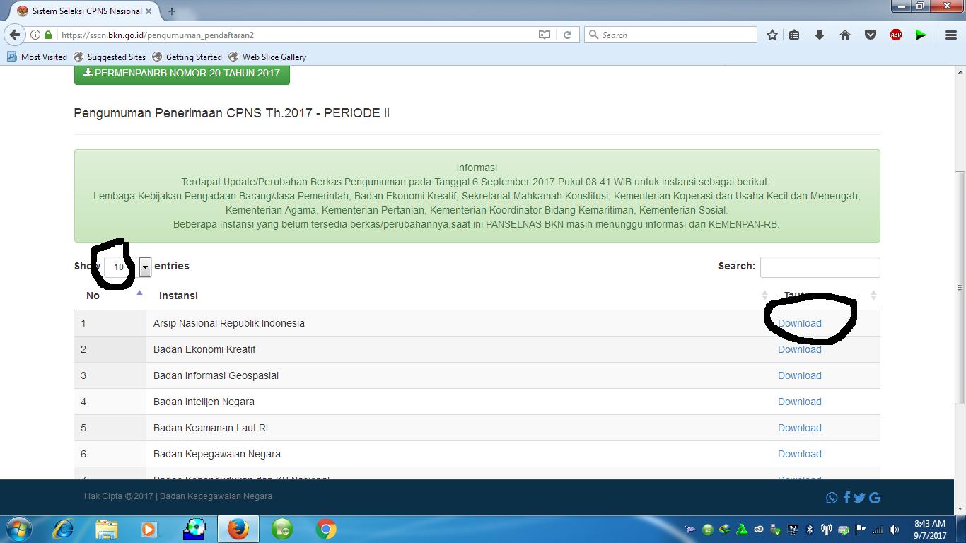 LOWONGAN CPNS SEPTEMBER 2017 DETAIL