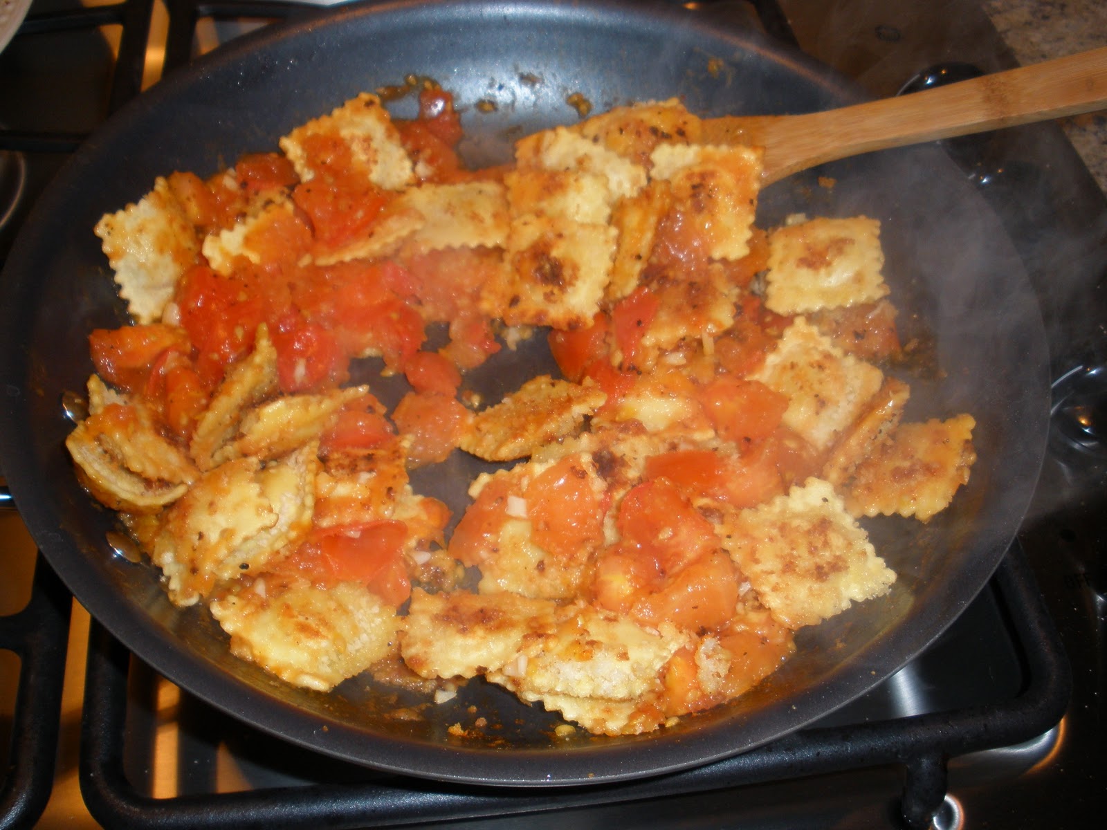 And the Dish Ran Away With the Spoon Pan Fried Ravioli with Tomatoes