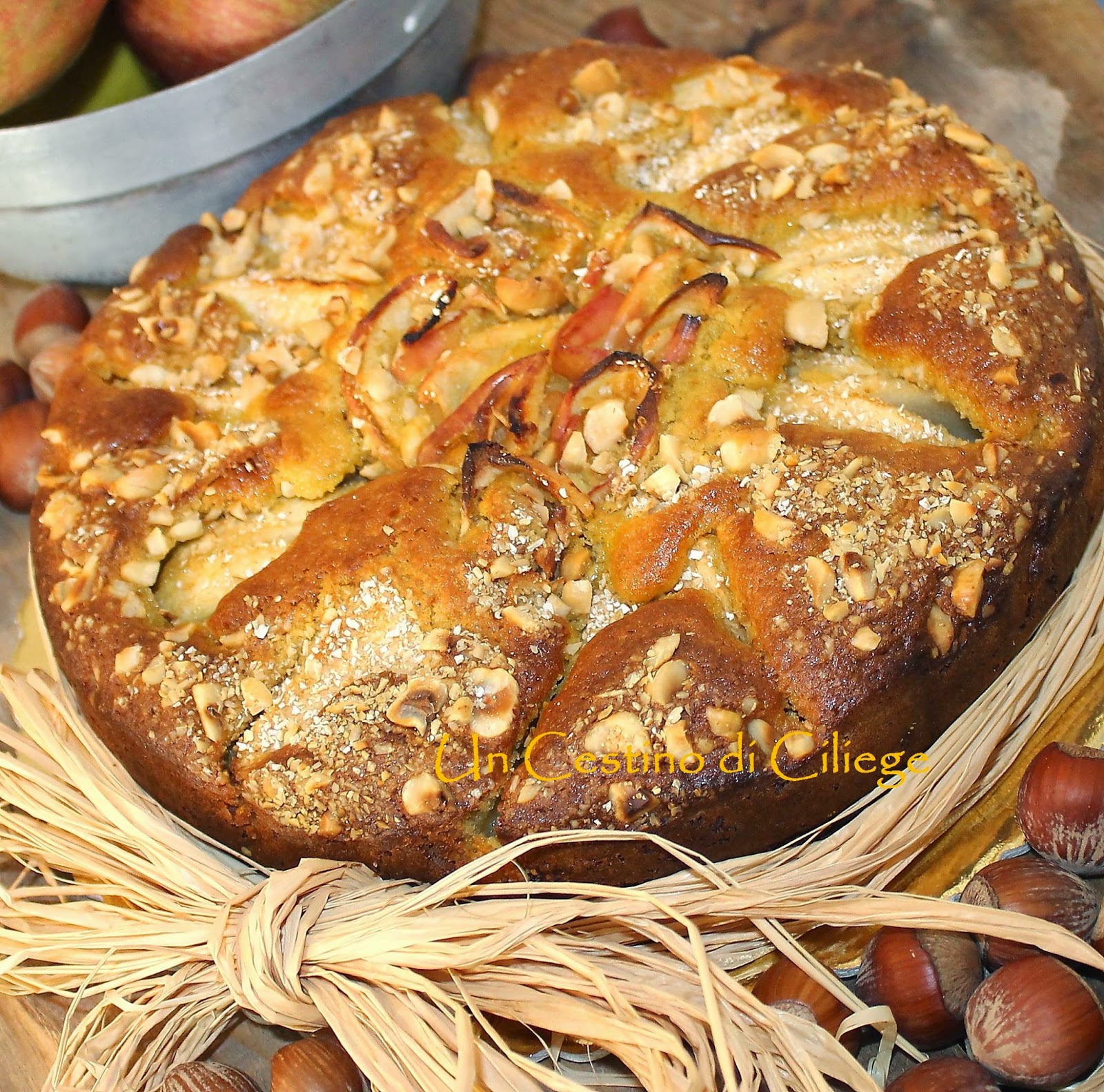 an apple, hazelnut and oat cake!