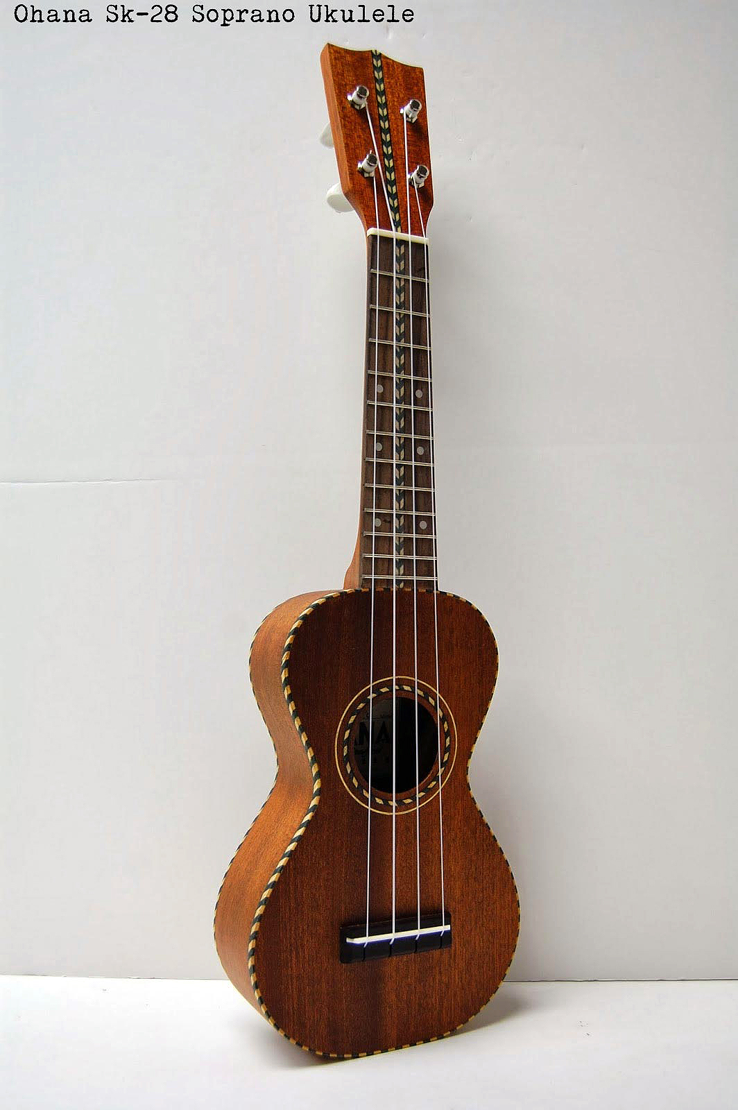 Soprano Ukulele Premium Solid Mahogany Nunes Vintage Style Ohana SK28