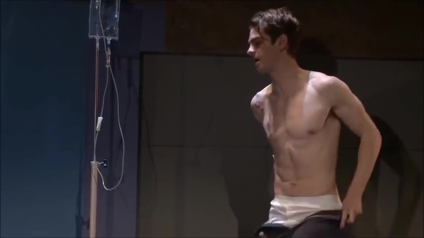 Andrew Garfield shirtless in Angels In America 1-01 "Millennium Approa...